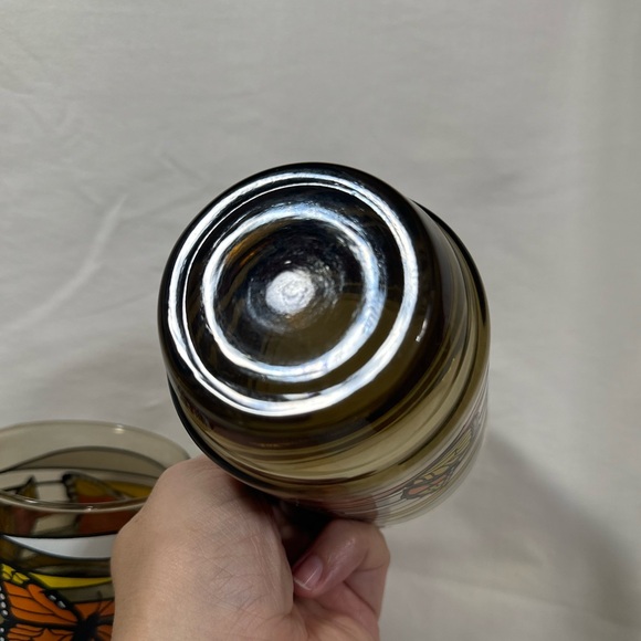 VTG Monarch Butterfly Libby lowball stackable glasses - Picture 10 of 12